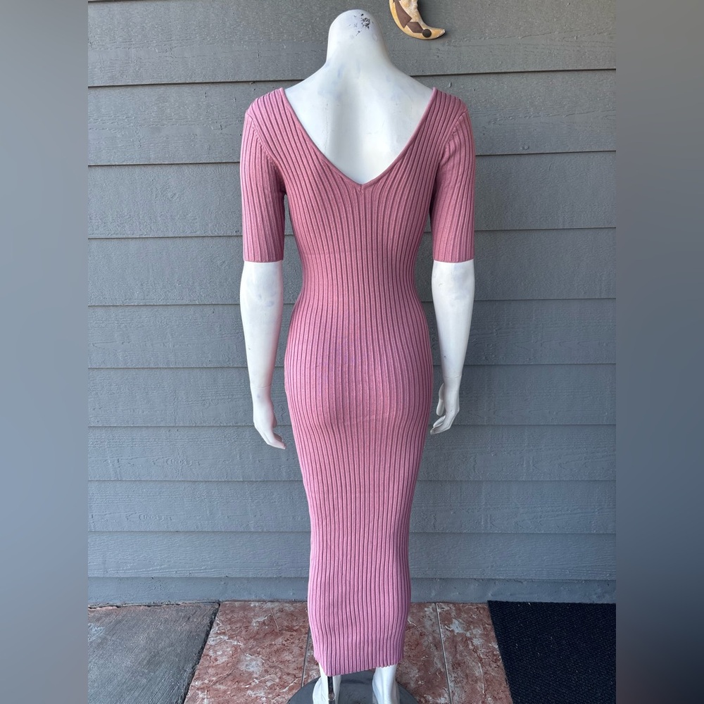 Hera Collection Mauve Ribbed Knit Dress - Picture 2 of 2